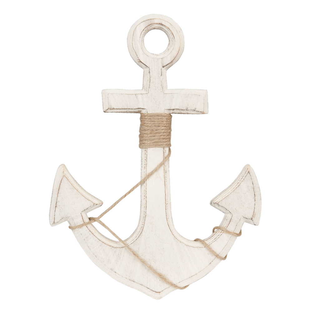 Großer Holzanker POSEIDON weiß shabby chic Anker aus Holz maritim