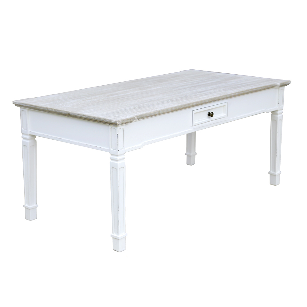 Couchtisch Beach House Weiss Braun Wohnzimmertisch Hamptons Tisch