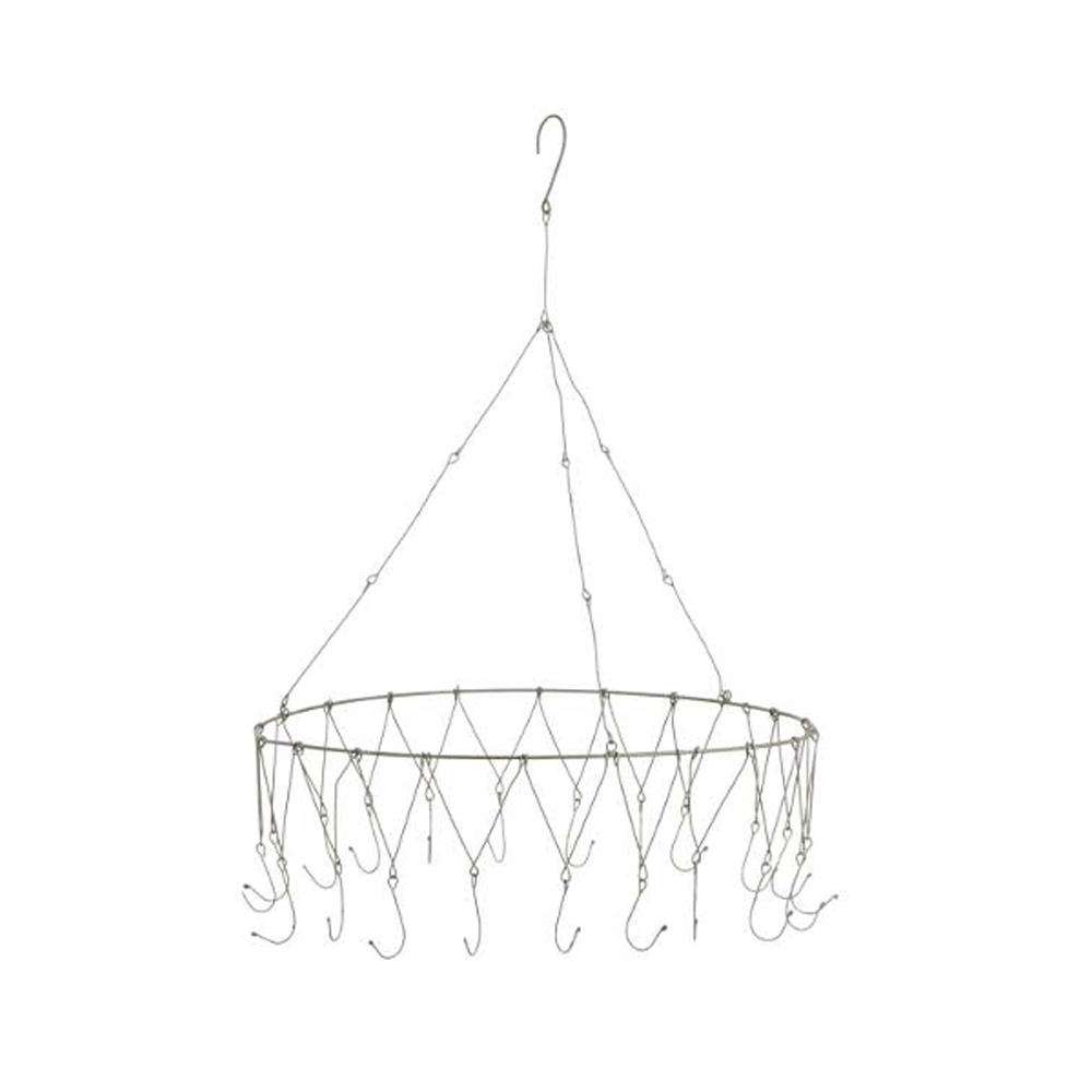 Deckenkranz HARLEKIN weiß D30cm aus Metall Deckenhänger Kräuterkrone shabby chic