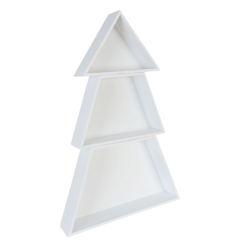 Dekoregal TANNENBAUM weiß aus Holz Regal als Adventskalender