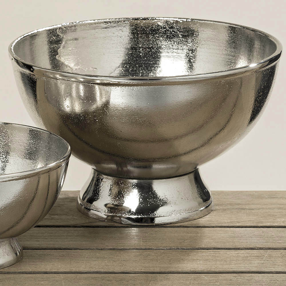 Schale FAIRFIELD silber aus Aluminium Dekoschale Metall - GROSS