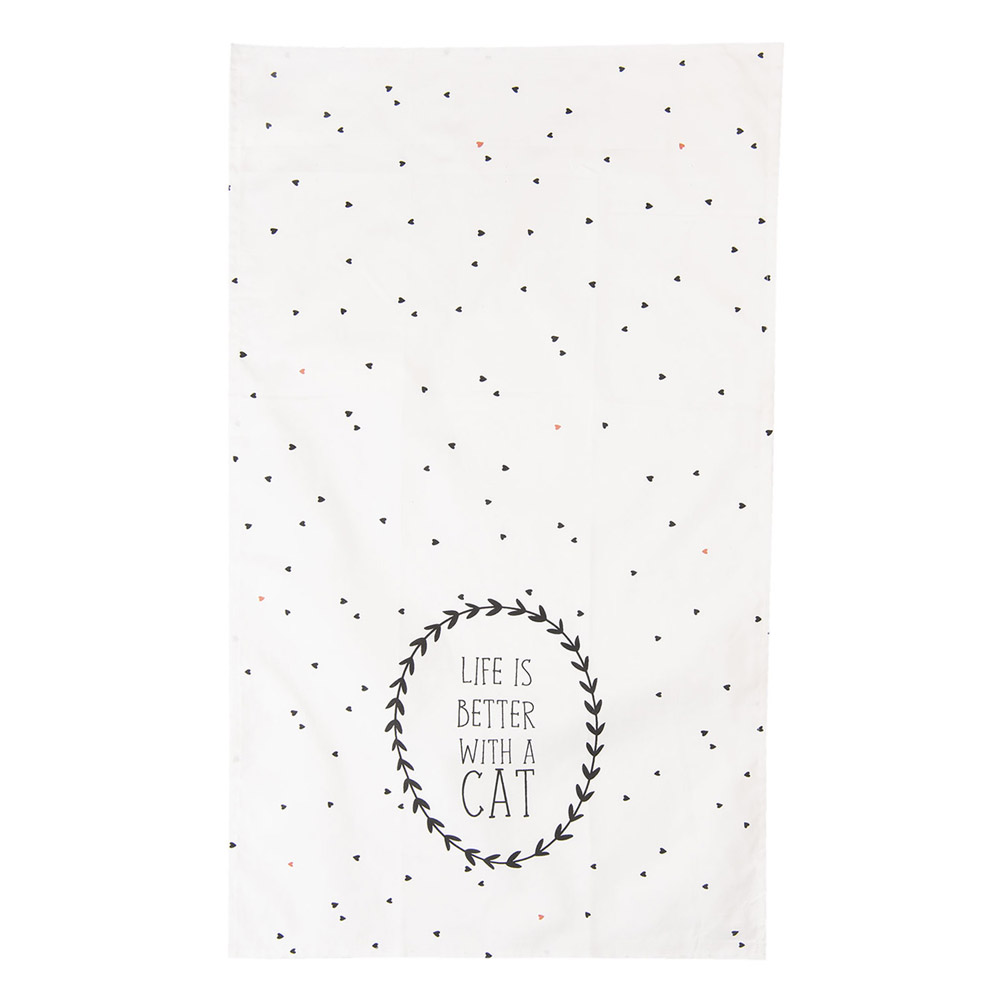Geschirrtuch Life Is Better With A Cat Schwarz Weiss Kuchentuch Katzen Modern