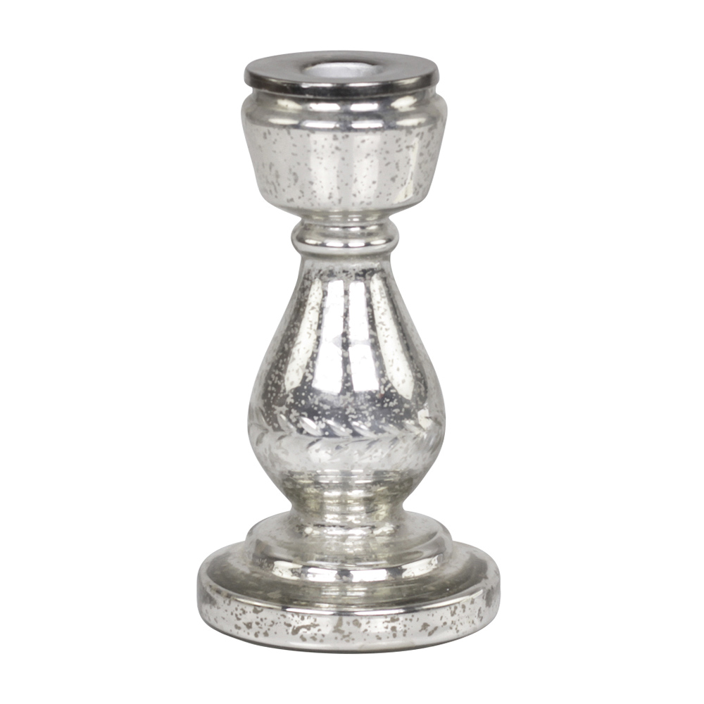 Kerzenhalter AMELIA silber antik aus Glas Bauernsilber