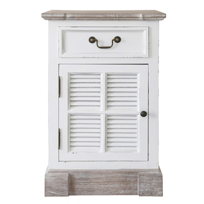 Kleine Kommode BEACH HOUSE weiß shabby chic Lamellentür Hamptons Schrank