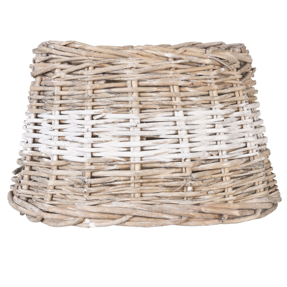 Lampenschirm WHITE STRIPE grau weiß oval mit Streifen