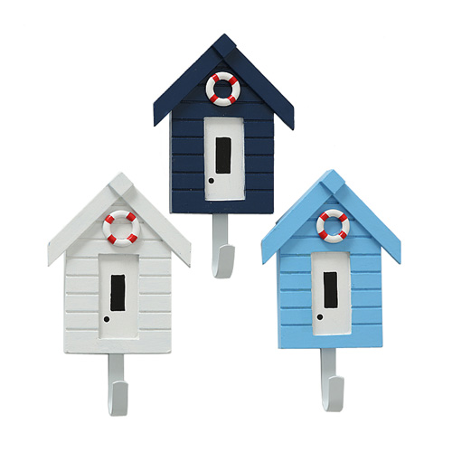 3tlg Wandhaken Strandhaus Blau Hellblau Weiss Haus Mit Haken