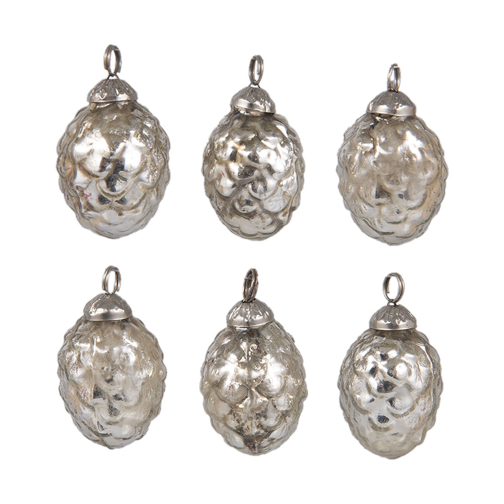 Baumschmuck ZAPFEN antik silber Bauernsilber Weihnachtskugel shabby